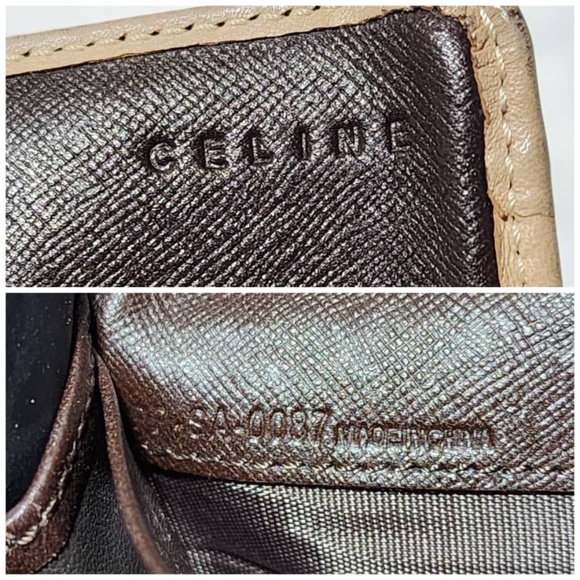 Authentic Celine Vintage Macadam Wallet Brown/Peach - Picture 5 of 13